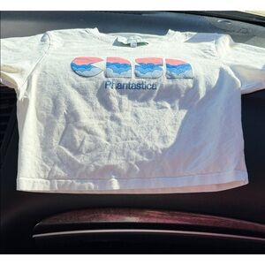 CASABLANCA Phantastica Women's White Tee with Blue and Red Design